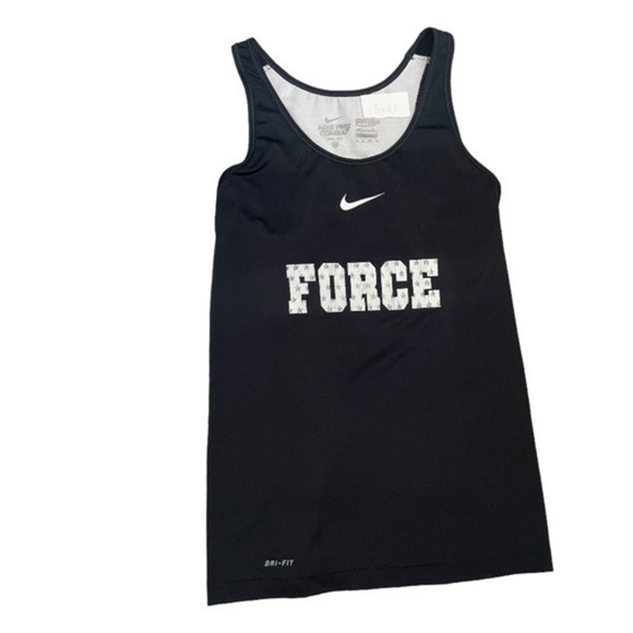 NIKE FORCE PRO COMBAT DRI-FIT FITTED BLACK WHITE TANK, SIZE XS - Picture 1 of 3